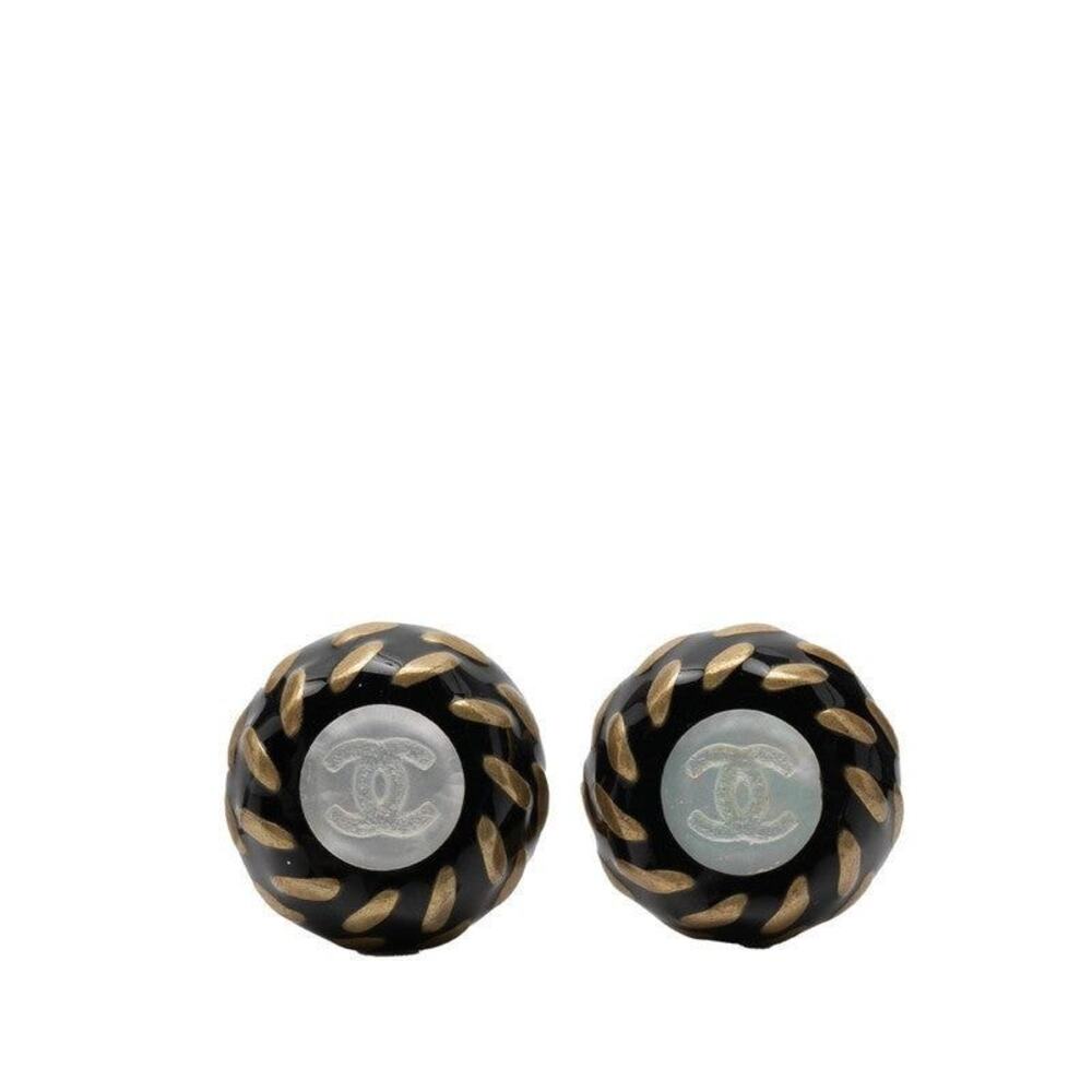 Chanel CC Logo Plated Earrings Gold